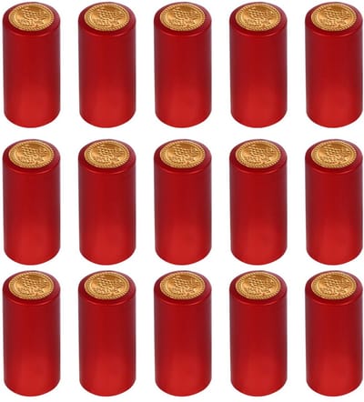 Krimpcapsules, flessensluiting, warmtekrimp, wijnflessluitingen, 100 stuks, donkerrood, wegwerp, wijnsluiting, wijnfles, decoratie
