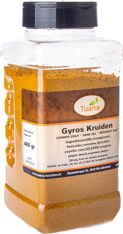 Tuana Kruiden - Gyros Kruiden Zonder Zout - 400 Gram - GP-G-0007