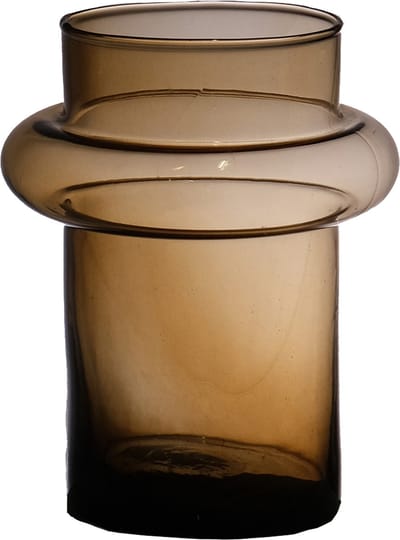 Hakbijl Glass Bloemenvaas Luna - transparant amber - eco glas - 15 x 20 cm - cilinder vaas