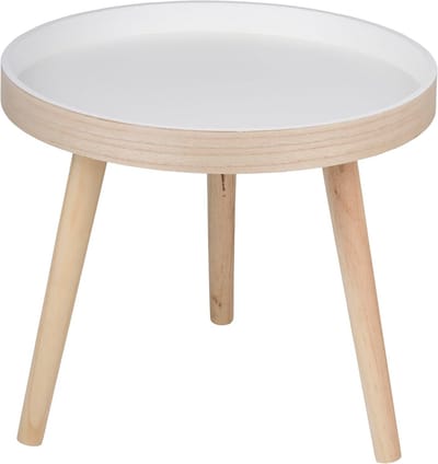 Ronde bijzettafel - Moderne salontafel - Woonkamer inrichting - Duurzame materialen - Ø40 x 36 cm - Houtkleurig