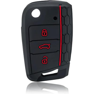 Housse de Clé en Silicone pour Voiture Pour Vw Volkswagen Golf 7 Mk7 Tiguan Mk2 T-Roc T-Cross Skoda Octavia Kodiaq Karoq Seat Ateca Leon Fob black