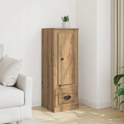 vidaXL - Hoge - kast - 36x35,5x103,5 - cm - bewerkt - hout - artisanaal - eikenkleurig