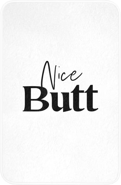 WC mat 40x60 cm - Antislip - Quote - Nice butt - Wit - Spreuken - Toiletmat - Vloermat - Douchemat - Toilet tapijt - Toiletmatten