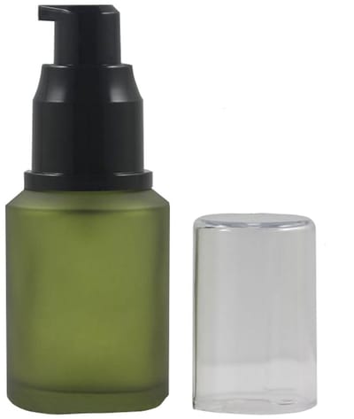 Dailygoods- Pompfles 60ml - Leeg Navulbaar - Frosted Glas - Zwarte Pomp - Antistof Deksel - Ideaal voor Reizen - Cosmeticafles