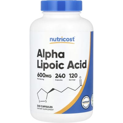 Nutricost, acide alpha-lipoïque, 600 mg, 240 gélules, (300 mg par capsule)