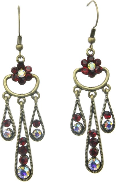 Behave - Oorhangers met bloem en steen - Vintage feestelijke look