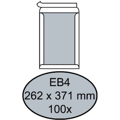 Envelop Quantore bordrug EB4 262x371mm zelfklevend wit 100 stuks