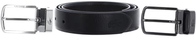 LACOSTE Leren Riem Elegance Reversible Stitched Box Belt W90 Noir Marron Zwart Donkerbruin