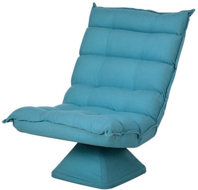 Fauteuil Meditatie stoel Relaxfauteuil Tv stoel Leesstoel Stoel 360° draaibaar Verstelbare rugleuning Geschikt voor woonkamer Slaapkamer 62x70x95 cm Blauw Staal