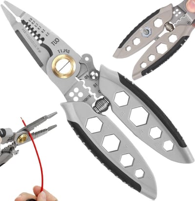 Professionele Draadstripper – 8-in-1 Multitool voor Draden & Kabels – Strippen, Knippen, Krimpen & Meer – Chroom Vanadiumstaal