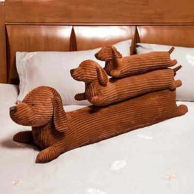 Lange Dashond Kussen Slaapkussen Pluche Kussen Sierkussen Nek Taille Kussen Voor Woonkamer Kantoor Huisdecoratie 50cm koffie
