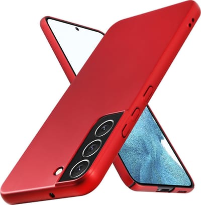Cadorabo Hoesje geschikt voor Samsung Galaxy S22 PLUS in METAAL ROOD - Hard Case Cover beschermhoes in metaal look tegen krassen en stoten