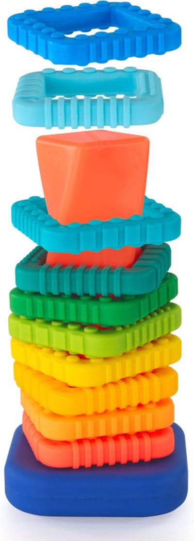 Sassy - Stapeltoren Peuter - Ringen in verschillende kleuren en texturen - Stapelbaar in elke volgorde - Twisted Stacker