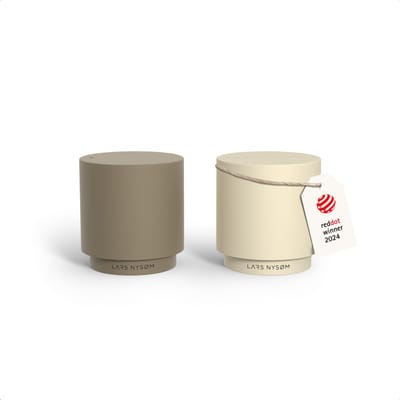 LARS NYSØM Svæve Set Roestvrijstalen Peper- en Zoutstel - Modern Minimalistisch Ontwerp - Eenvoudig Navullen (Taupe Brown/Almond Beige)
