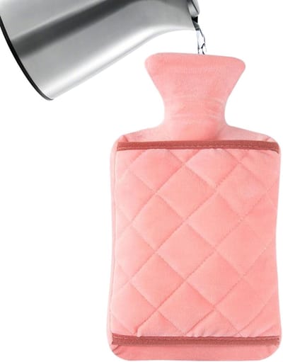 Warmwaterkruik - Pluche kruik - Winterse warmte - Lekvrij ontwerp - 1000 ml - Roze