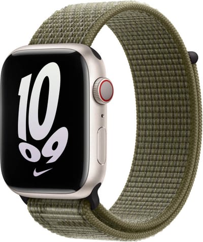 Apple Watch geweven sportbandje - Nike -  Voor Apple Watch 3/4/5/6/7/8/SE/Ultra 42/44/45/49mm - Sequoia/Platina