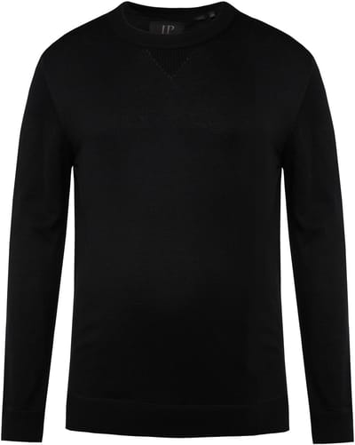 JP 1880 - Heren - Trui FLEXNAMIC® MerinoTouch - Zwart - Maat 3XL