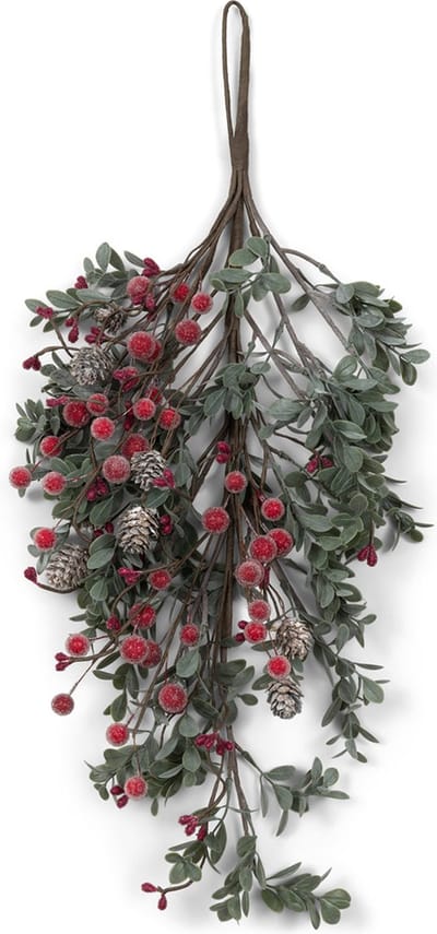Riviera Maison Kerstdecoratie Groen - Holly Berry & Pine Tak - Plastic - (LxB) 60x29