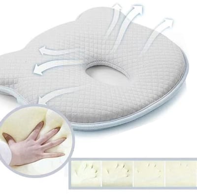 Baby Pillow - Baby Kussen - Orthopedisch Babypillow - Ergonomische Kussen - Traagschuim & Anti-hoofdvervorming - 0-12 Maanden - Ademend & Veilig - Voor Wieg, Wandelwagen & Autostoeltje