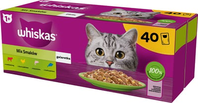 Whiskas - Mix Smaken Kattenvoer - Gelei - Kurczak, Łosoś, Tuńczyk, Wołowina