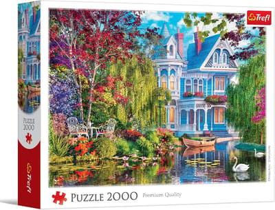 Legpuzzel - Huis aan het meer - Creatief vermaak - 2000 stukjes - 96 x 68 cm - Multicolor
