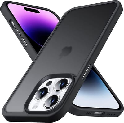 Hoesje Geschikt voor Apple iPhone 14 Pro Max - Matte Back Cover - Zwart