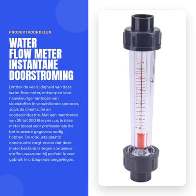 Dailygoods- Waterstroommeter 25-250 L/U - Kunststof - Vlotter - Chemische Industrie - Voedsel - Milieubescherming - Stromingsmeter