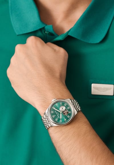 Aston Martin Ts1 Mechanisch Automatisch Horloge Zilverkleurig Kast Gemaakt Van 100% Roestvrij Staal En Een Armband Van 100% Leer 41 MTTS1F5033E, MTTS1F5043E