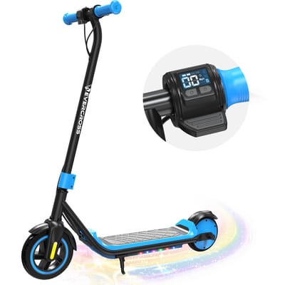 Evercross Tech E6 elektrische kinderstep, een lichtgewicht elektrische step van 7 inch, geschikt voor kinderen van 6 tot 12 jaar.