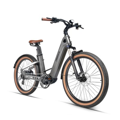 Koolstofvezel Frame Elektrische Fiets MIHOGO Lucht 750W Motor 48V17.5AH lithiumbatterij Volwassen Elektrische Fiets 26 Inch Mountain off-road e-bike grijs