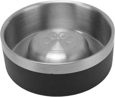 Hondenbak Roestvrijstaal - Voerbak Huisdier - Eten en drinken - Antislip bodem - 21 x 21 x 10 cm - Zilver