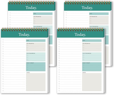 Notitieblok Dagplanner - Productiviteit Checklist - Werk Organisatie - 52 Scheurbladen - 16.5 x 24.9 cm - Groen
