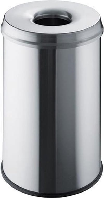 HELIT Metalen safety afvalbak - 30 liter - Metaal - RVS - dxh 335x470 mm