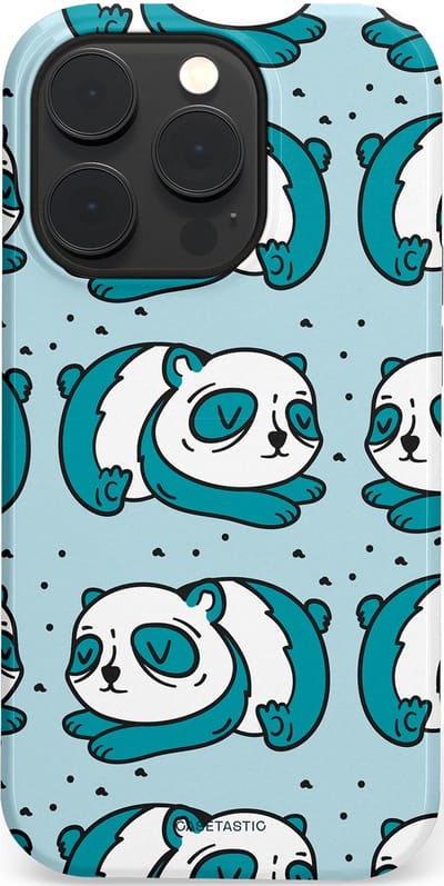 Casetastic hoesje geschikt voor Apple iPhone 14 Pro - MagSafe - Dubbellaagse bescherming - Panda dromen - Fashion Case - Lichtgrijs Petrol Wit