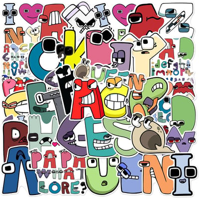 10 30 50 Stuks Alfabet Lore Letters Legende Cartoon Graffiti Stickers Waterdicht Doe-het-zelf Decals Voor Telefoon Laptop Ipad Thermosfles Decoratie black