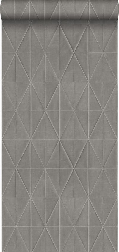 ESTAhome behang origami motief donkergrijs - 53 cm x 10.05 m - 148710