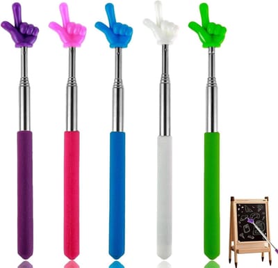 Uitschuifbare Wijsstaaf - Telescopische Aanwijzer - Klaslokaal Interactie - Afgeronde Veiligheidspunt - 21-68 cm - Multicolor
