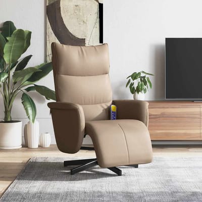 vidaXL - Massagestoel - verstelbaar - met - voetensteun - kunstleer - cappuccino