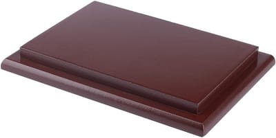 Rechthoekige Ogee Edge Basis - Camel (17.5 x 12.5 x 2 cm) voor Sieraden, Mini Vazen en Beelden Display