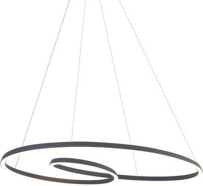 QAZQA circuit - Scandinavisch LED Hanglamp voor boven de eettafel | in eetkamer - 1 lichts - L 110 cm - Zwart - Woonkamer