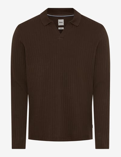 Brax Heren Poloshirt  Style PRINCETON chocolate, donkerbruin, maat M