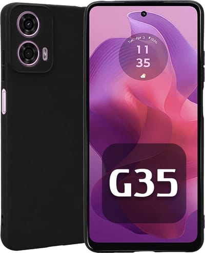 Casemania Hoesje Geschikt voor Motorola Moto G35 - Zwart - Siliconen Back Cover