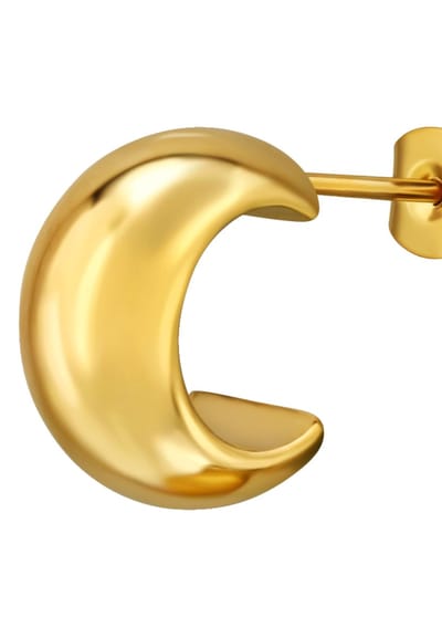 MAXTE 7 mm Brede Halve Creolen van Chirurgisch Roestvrij Staal - Hypoallergeen - Goudkleurig 12,7 mm