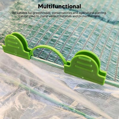 Dailygoods- Plantentunnelclips 100 Stuks - Duurzaam Plastic - Klem voor Kasboogframe - Tuinnetten - Schaduwdoeken - Betrouwbaar in Hitte - Tuinclips