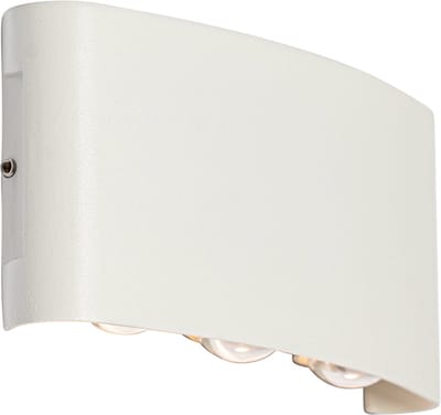 QAZQA silly - Moderne LED Wandlamp Up Down voor buiten - 6 lichts - D 4 cm - Wit - Buitenverlichting