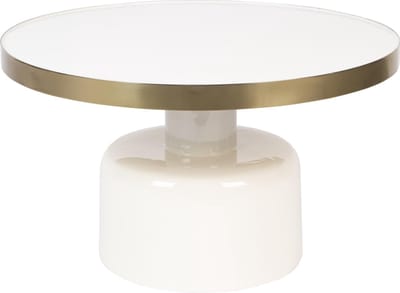 Zuiver Glam Salontafel Rond 60 cm Wit/ Goud
