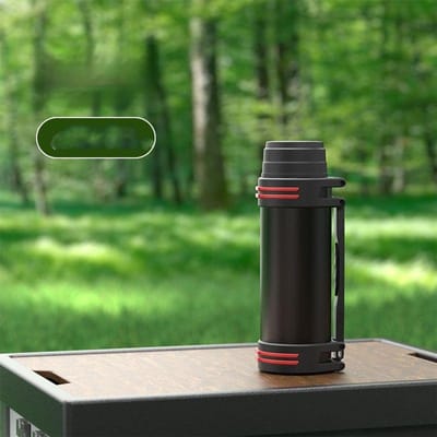 1000ML Zwart Keuken Roestvrij staal Thermosfles Buitenshuis Hoge capaciteit Sport Waterfles Koffie Thee Thermosbeker 1000ml-3000ml black