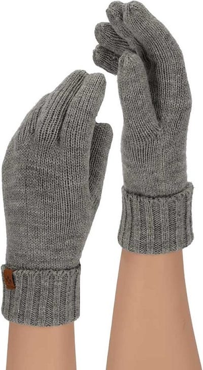 Handschoenen dames winter - Gebreid - One size - Lichtgrijs  - Ski