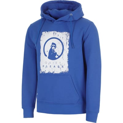Quiet Please Crush Scraped Sweater met capuchon Heren-blauw, wit