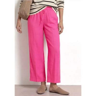Street one - Dames broek - Maat 38 - Vrouwen - Roze - Vlas of linnen